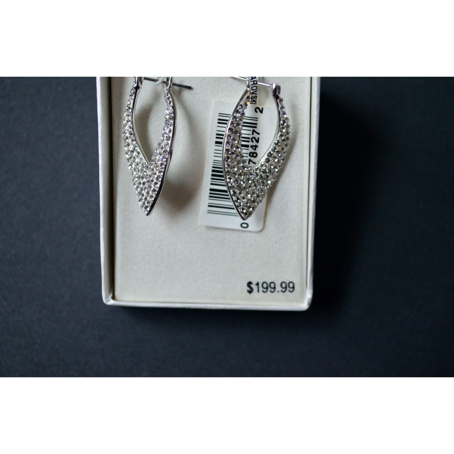 Sterling Silver Polished Diamond Shape Hoop Tanzanite Earrings