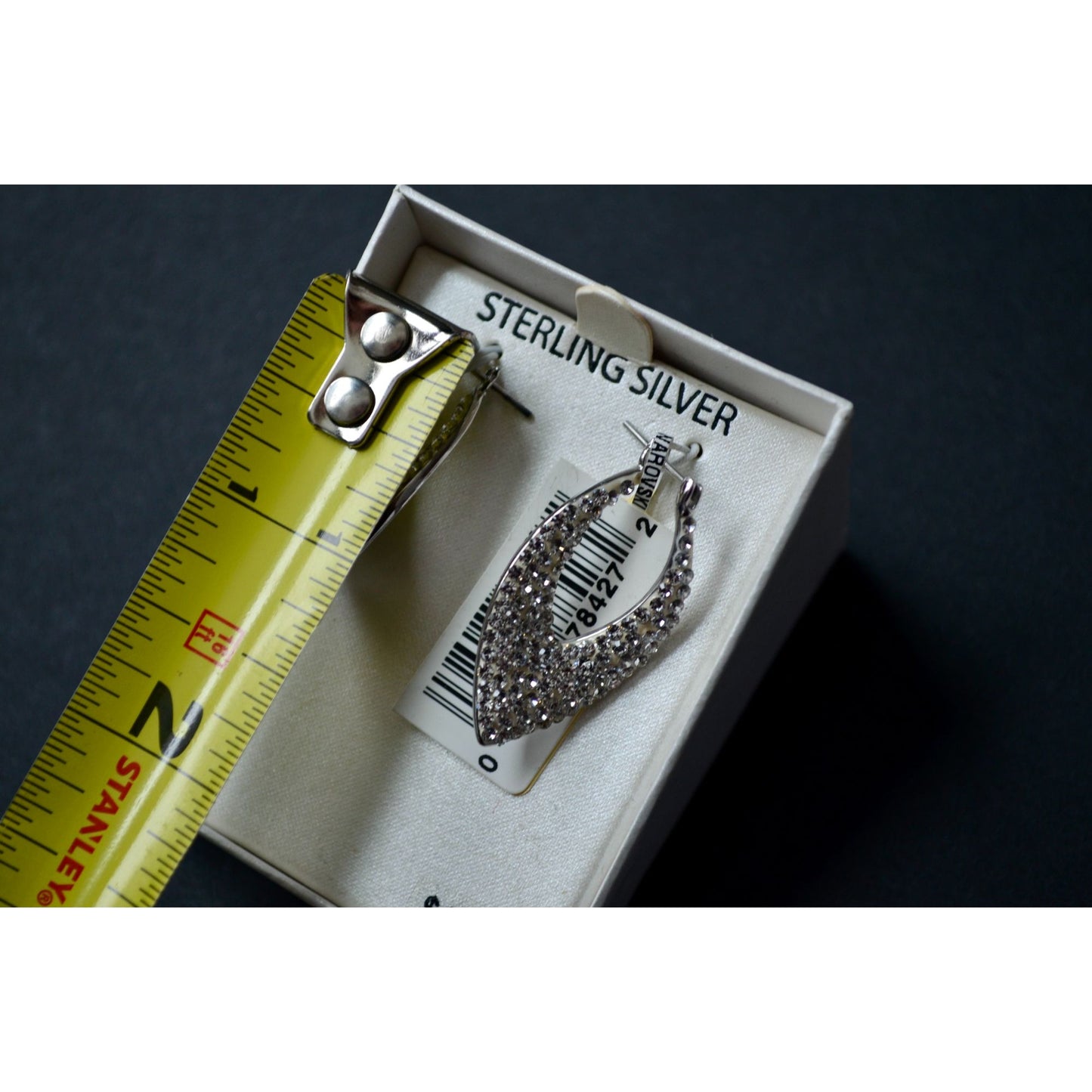 Sterling Silver Polished Diamond Shape Hoop Tanzanite Earrings