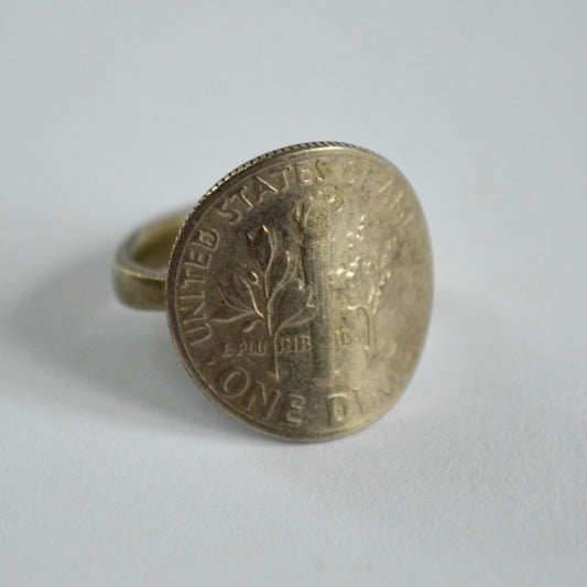 1974 US Dime Back Ring Vintage Size 4.5