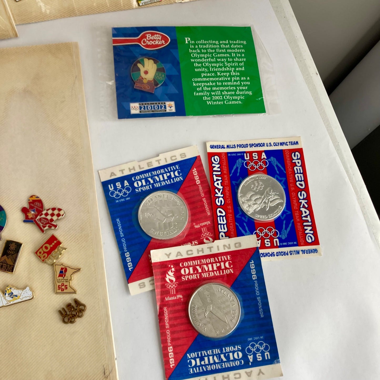 Large 168 Piece Lot Vintage Olympic Pins & Medallions USA Vintage Seoul Atlanta