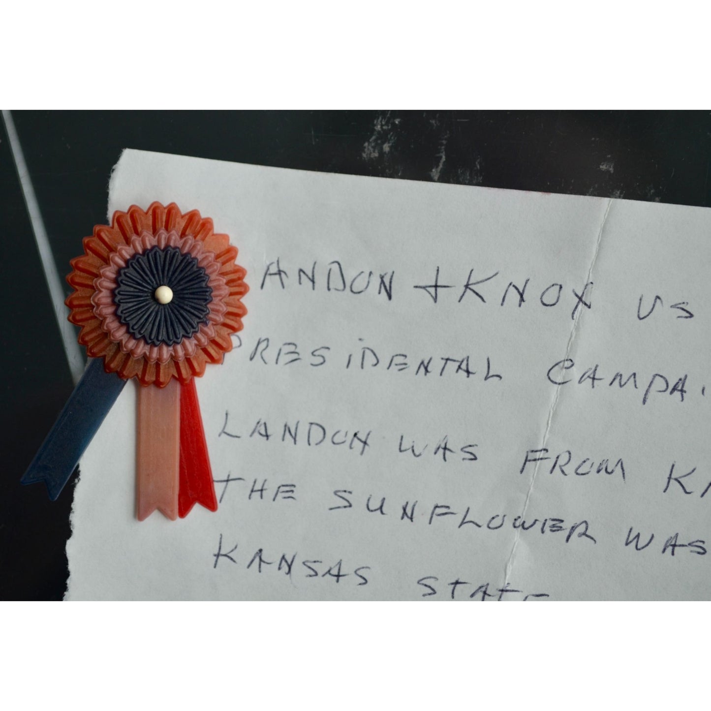 Vintage WWII Victory Pin with Note