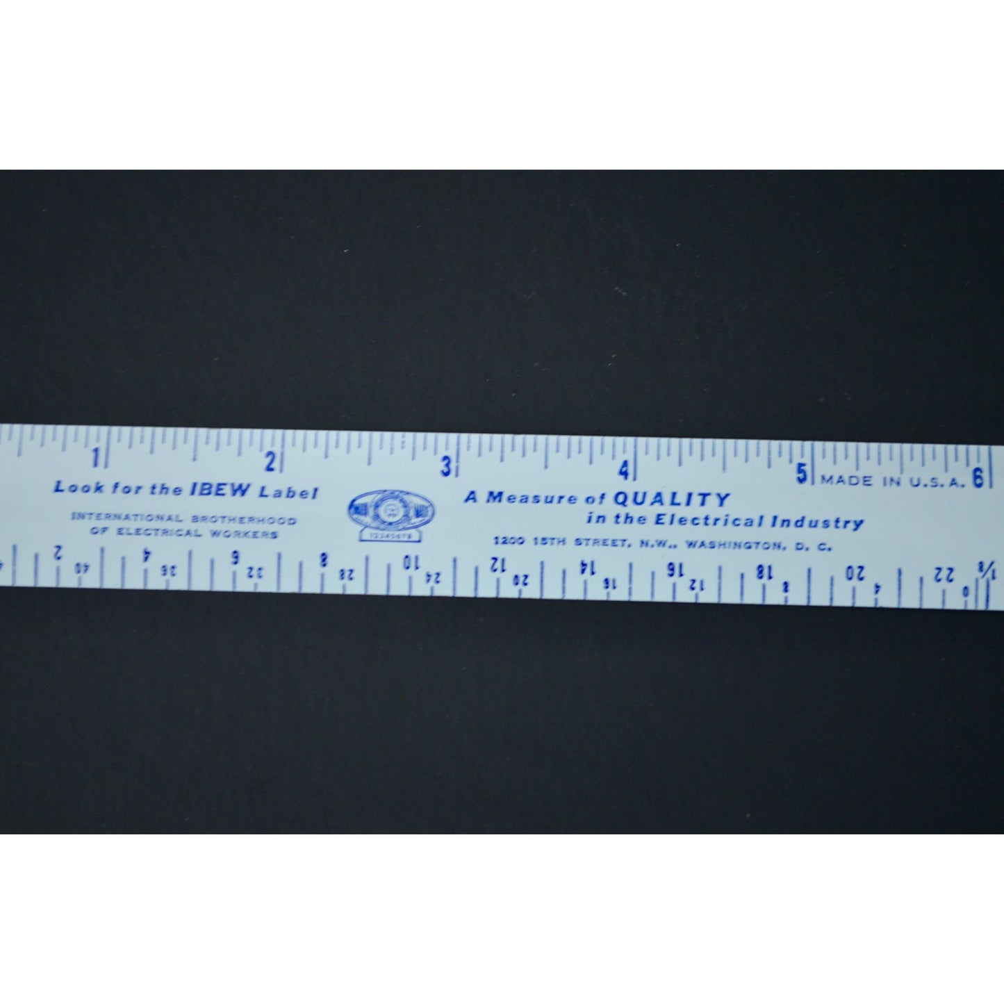 IBEW International Brotherhood of Electrical Workers Metal 6" Ruler Vintage