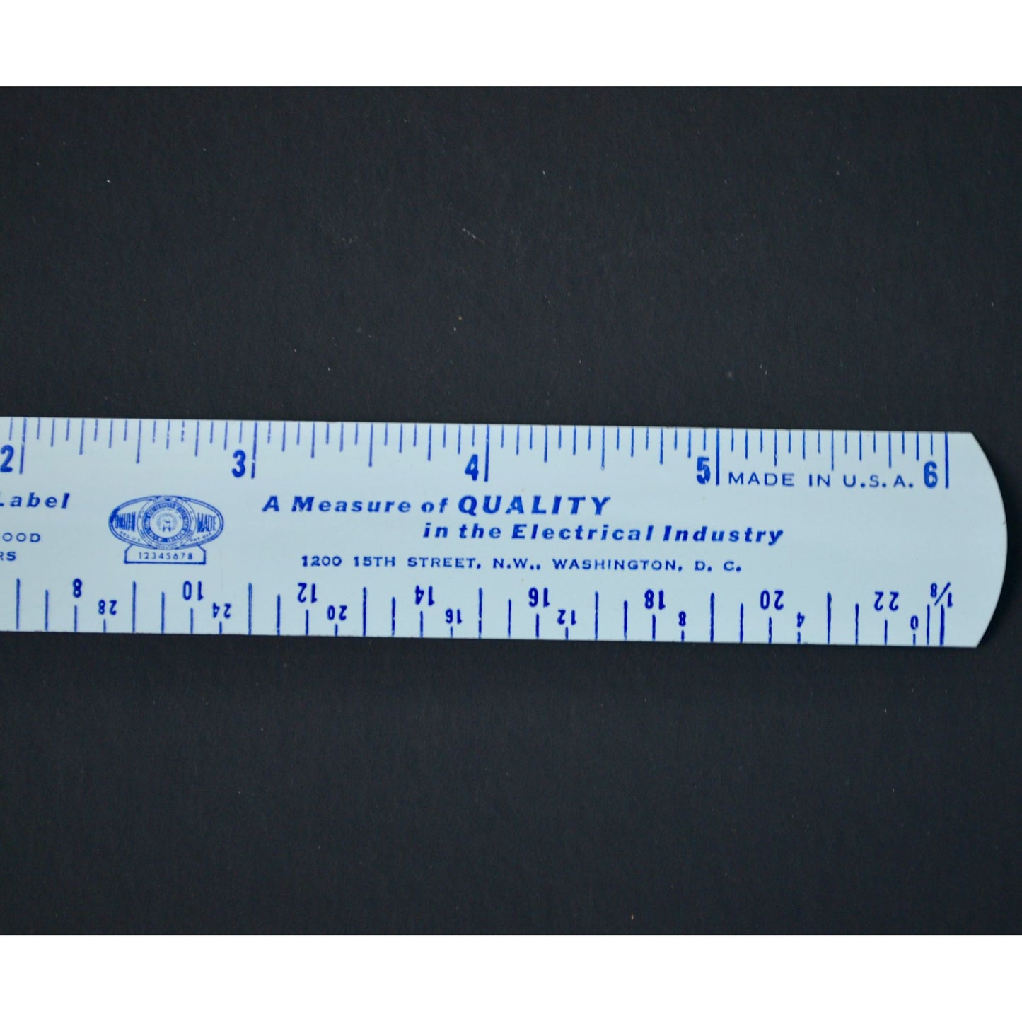 IBEW International Brotherhood of Electrical Workers Metal 6" Ruler Vintage