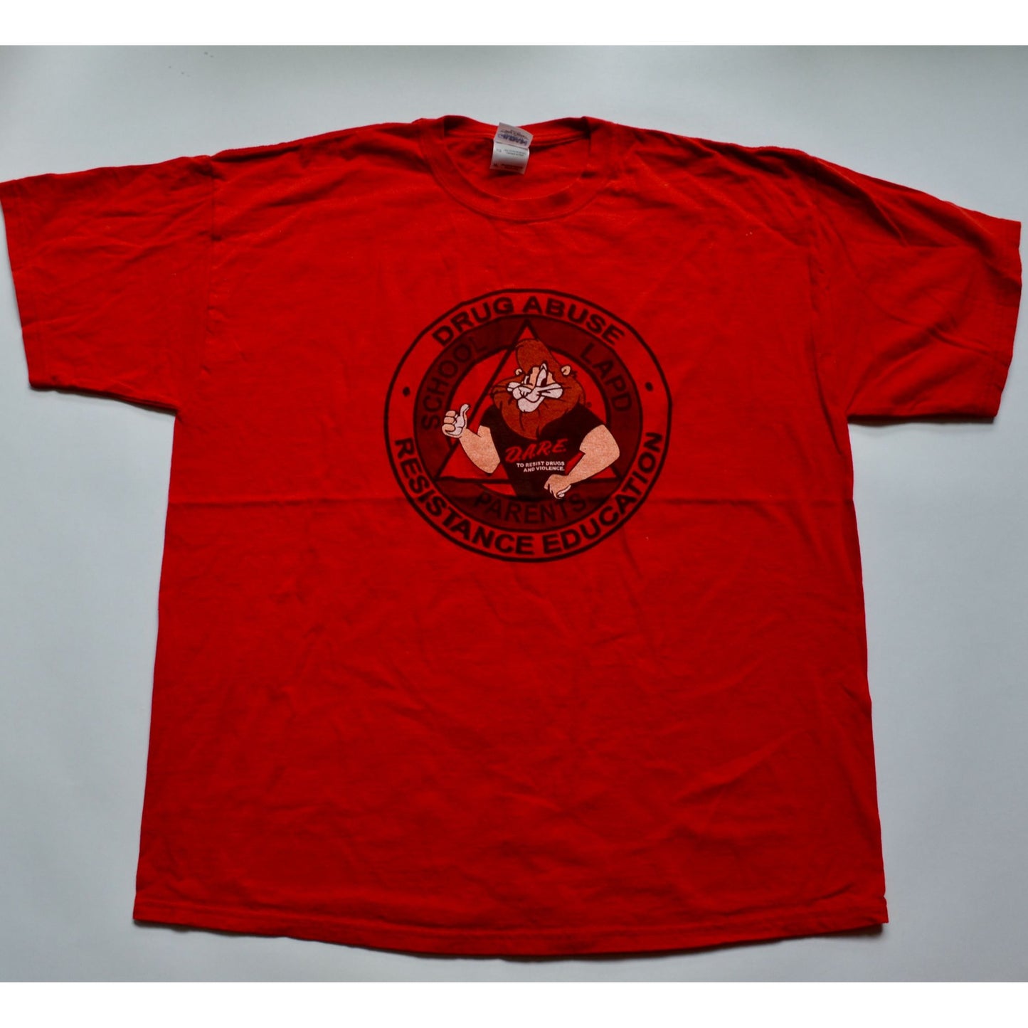 DARE LAPD School Parents Red Shirt XL Vintage 90s 100% Cotton