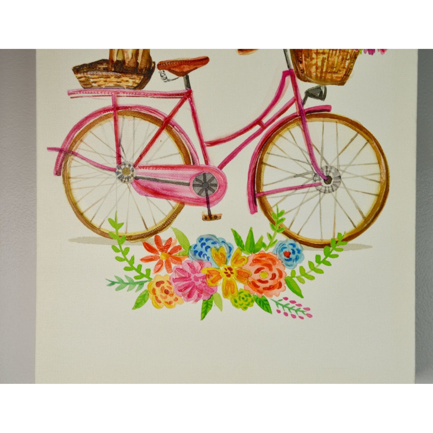 Jin Jing Dog on Bicycle Bike Canvas Print Textured