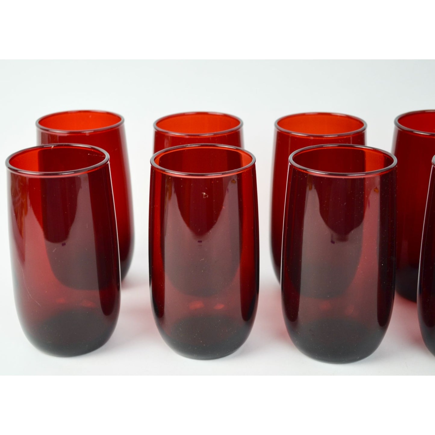 Anchor Hocking Ruby Red Drinking Glasses Set of 10 Vintage