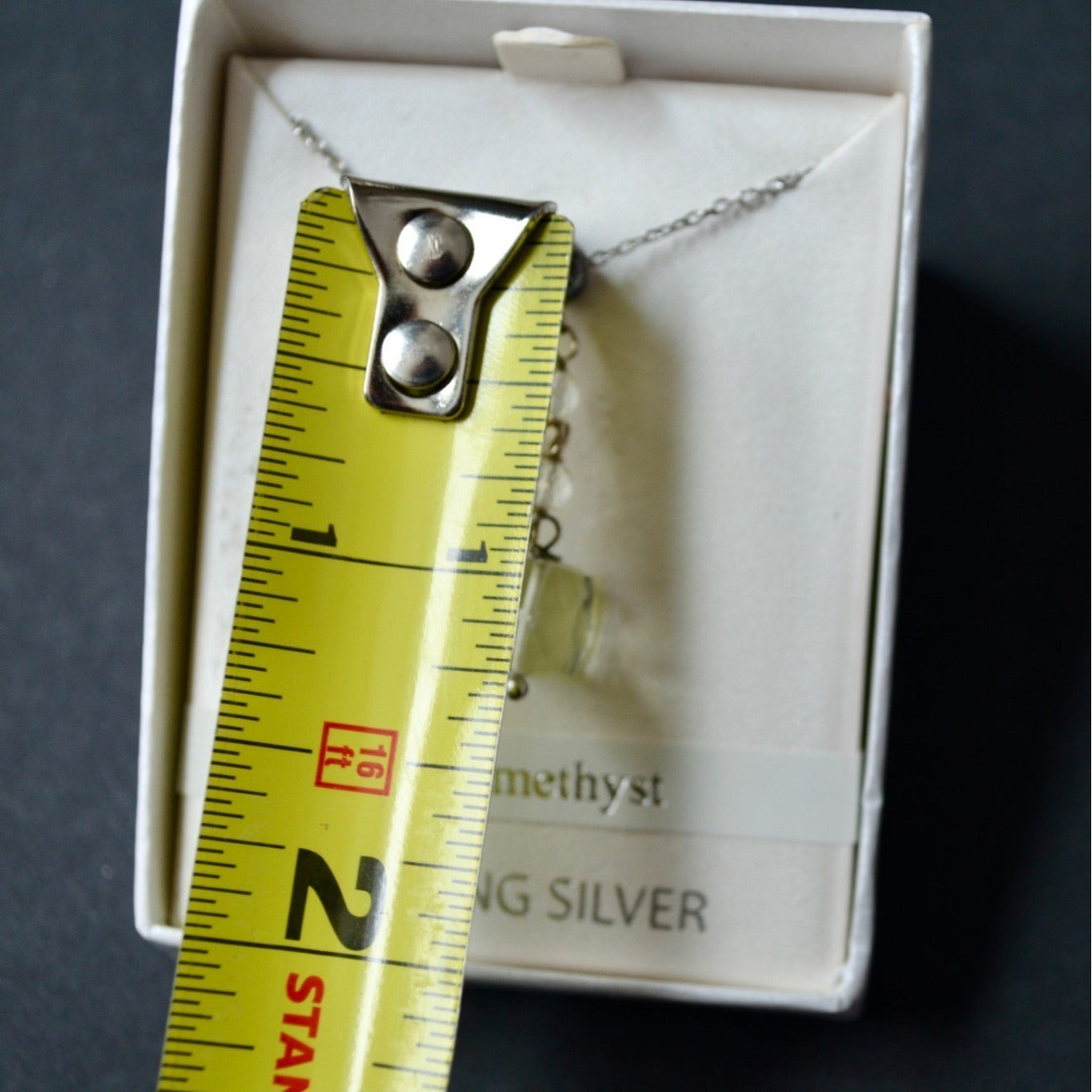 Sterling Silver Green Amethyst Drop Necklace New