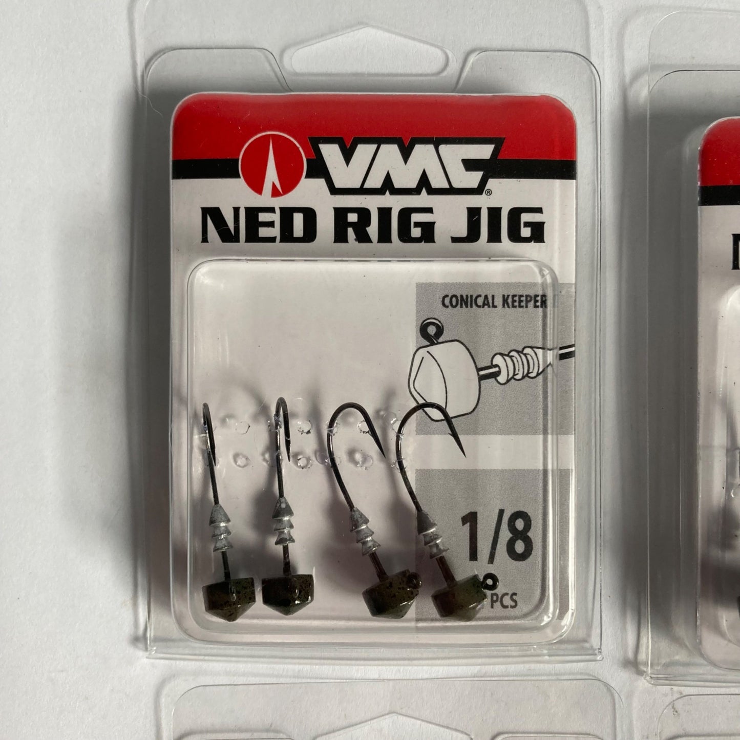 Lot 4 Packs VMC Ned Rig Jigs, 16 TOTAL JIGS! 1/8 oz Chartreuse & Green Pumpkin