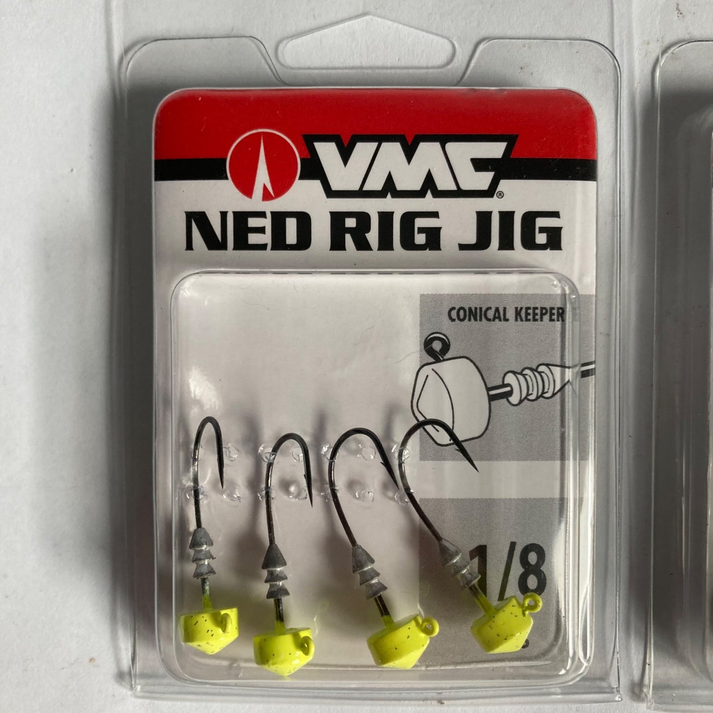 Lot 4 Packs VMC Ned Rig Jigs, 16 TOTAL JIGS! 1/8 oz Chartreuse & Green Pumpkin