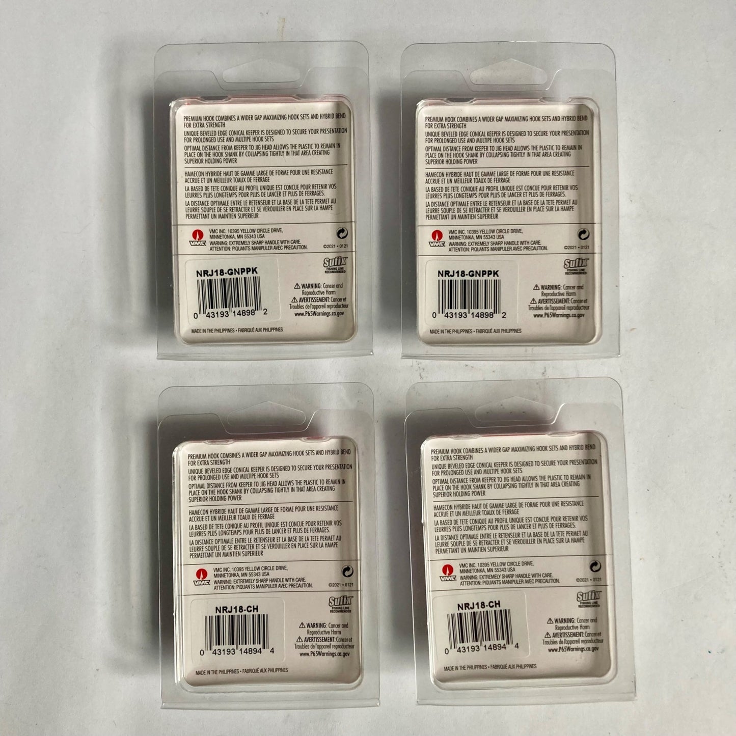 Lot 4 Packs VMC Ned Rig Jigs, 16 TOTAL JIGS! 1/8 oz Chartreuse & Green Pumpkin