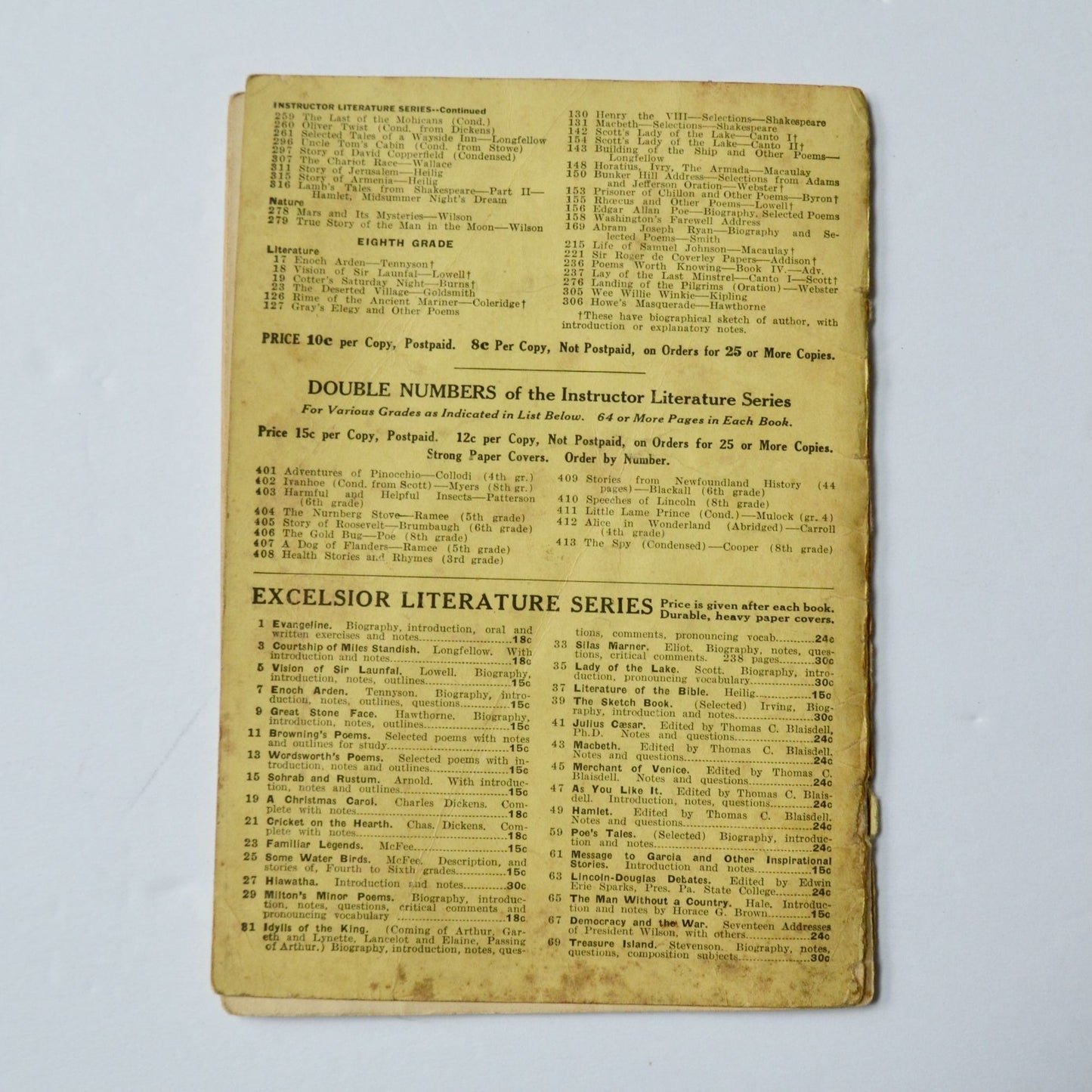 Evangeline Longfellow Instructor Literature Series No. 14 Antique Booklet 1900s