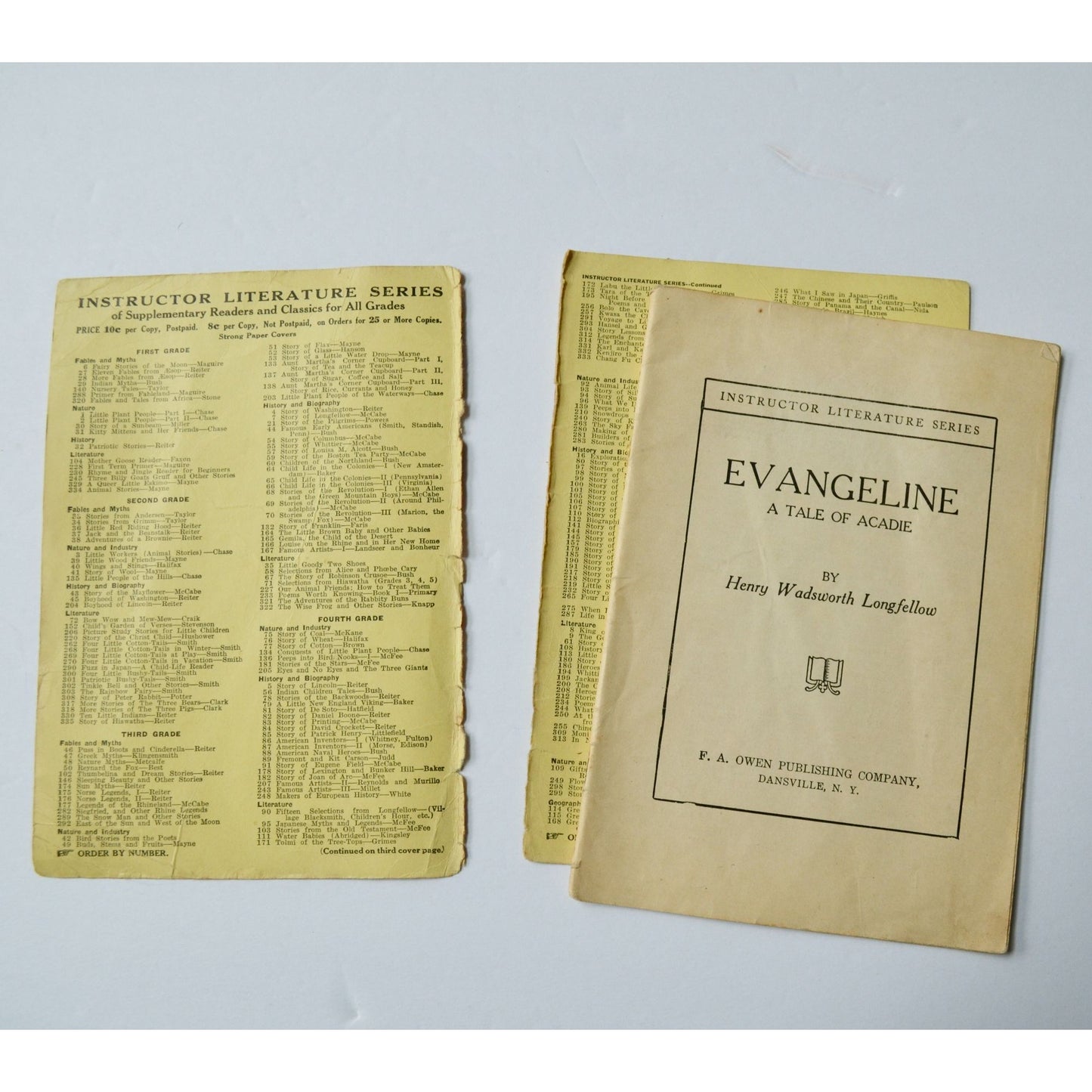 Evangeline Longfellow Instructor Literature Series No. 14 Antique Booklet 1900s
