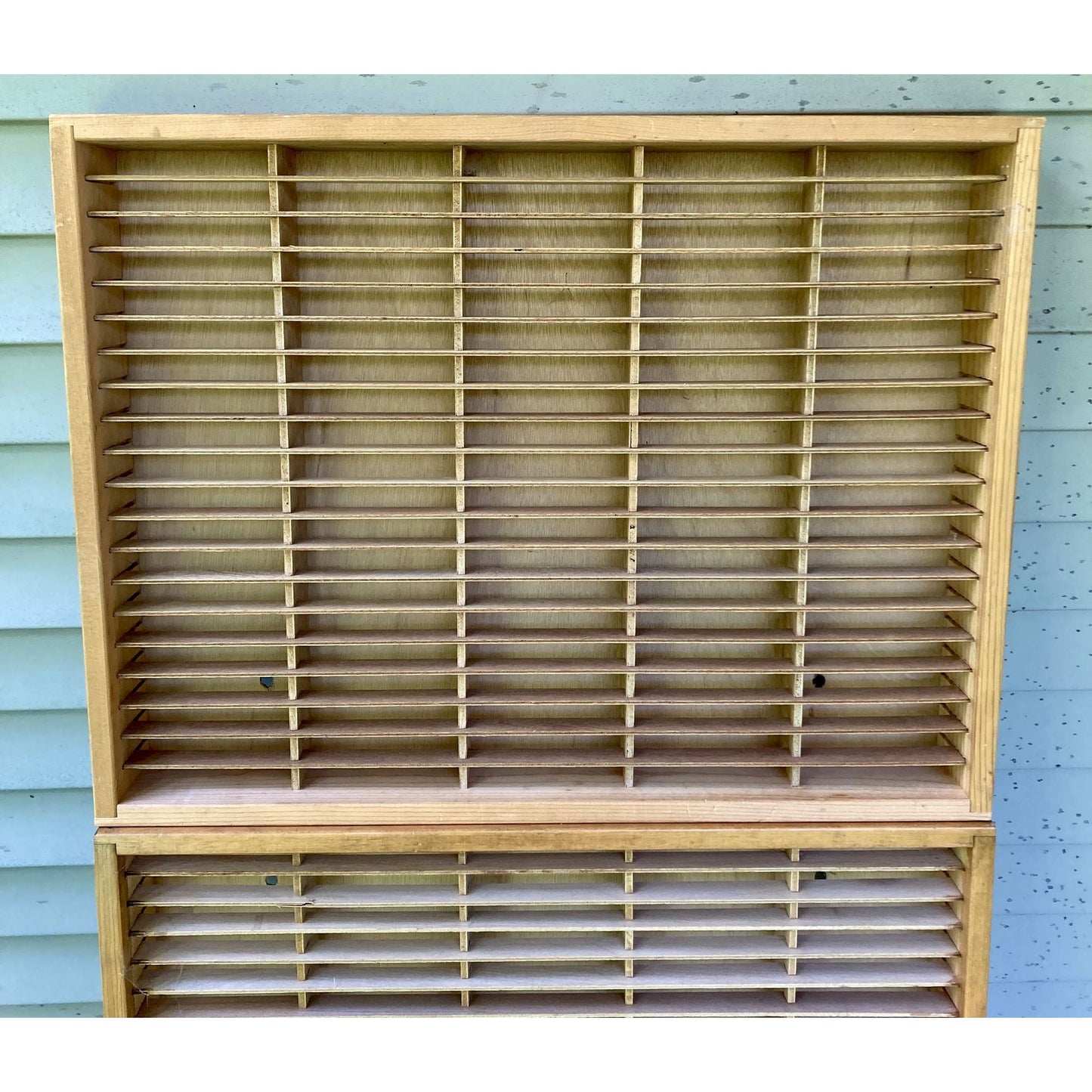 Set of 2 Napa Valley Box Company 100 Cassette Tape Wall Rack Wood Holder