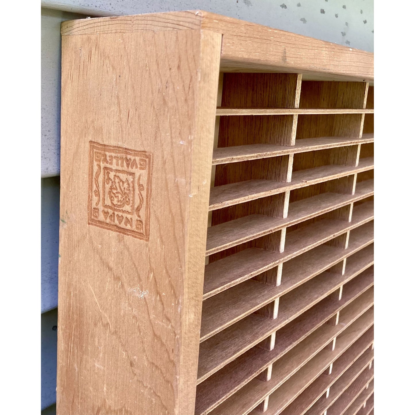 Set of 2 Napa Valley Box Company 100 Cassette Tape Wall Rack Wood Holder