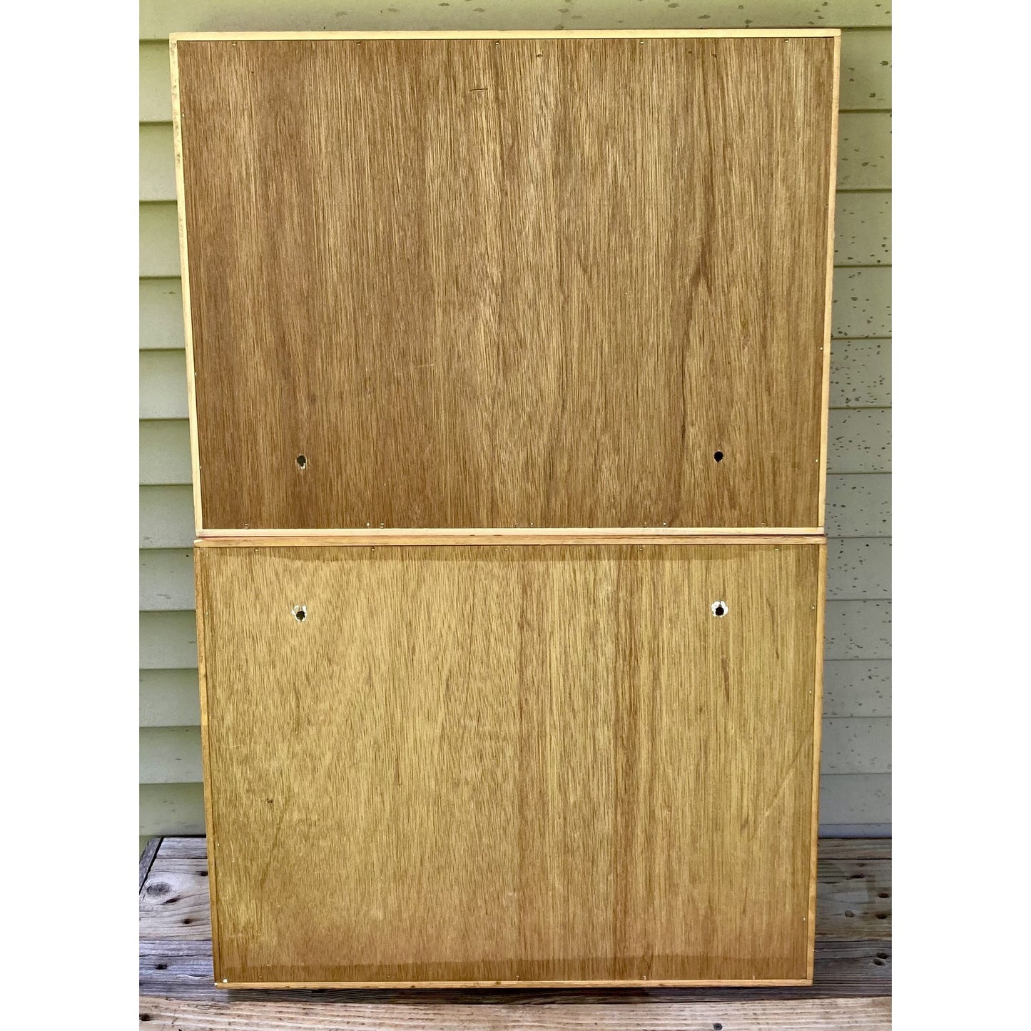 Set of 2 Napa Valley Box Company 100 Cassette Tape Wall Rack Wood Holder