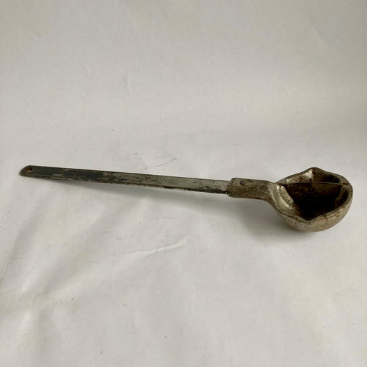 Vintage Lead Casting Ladle w/Divider & 2 Spouts Melting Blacksmith Cast Iron