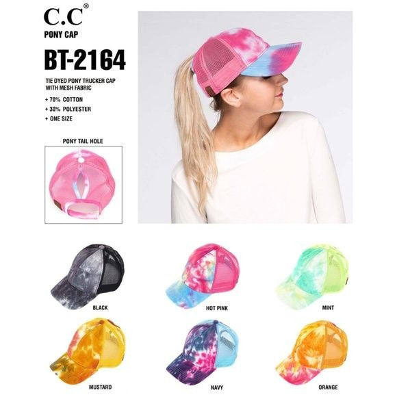 NEW C.C. Tie-Dye Trucker Cap with Mesh Back Hat