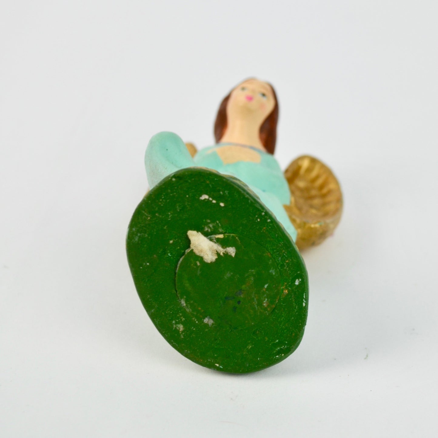 Kneeling Angel Figurine With Golden Wings Vintage Nativity Replacement Piece