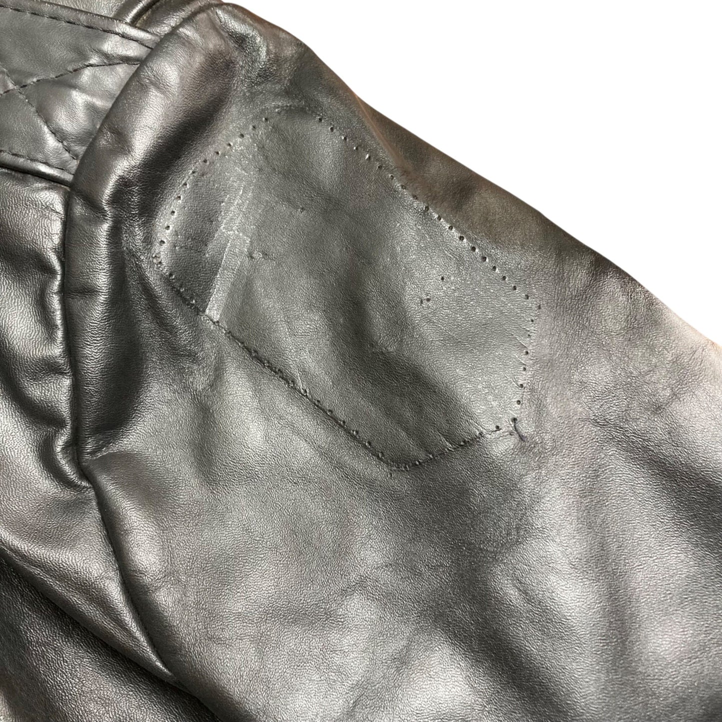 Vintage Nate's Leather Patrol Jacket Chicago Motorcyle Black
