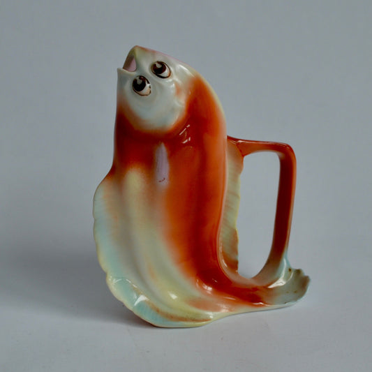 Royal Bayreauth Bavaria Flounder Orange Fish Creamer Blue Mark RARE Vintage