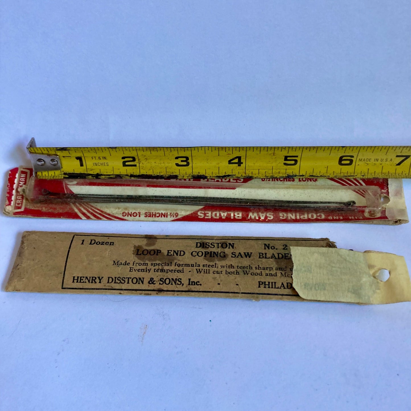 Lot Vintage Coping Saw Blades Disston No. 2 Loop End & Craftsman 6.5 Pin-End
