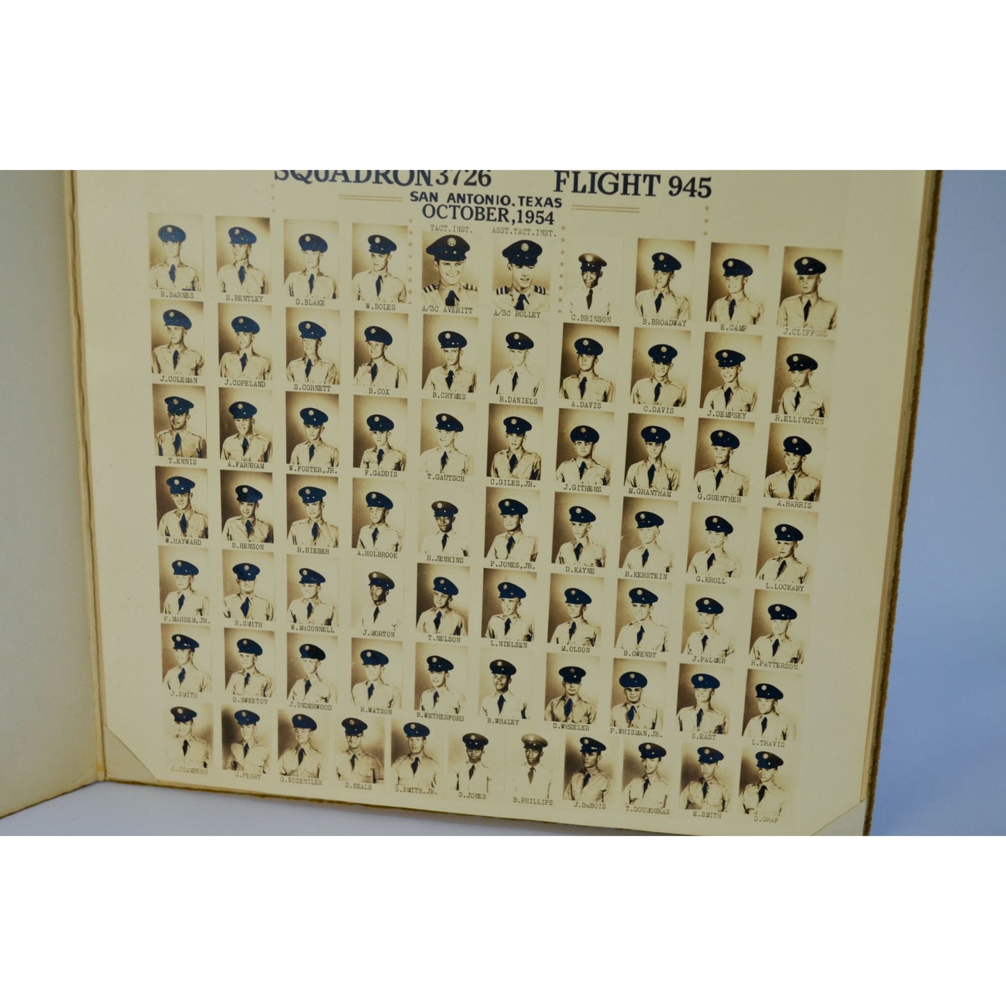 Vintage 1954 Lackland Air Force Base Black & White Class Photograph