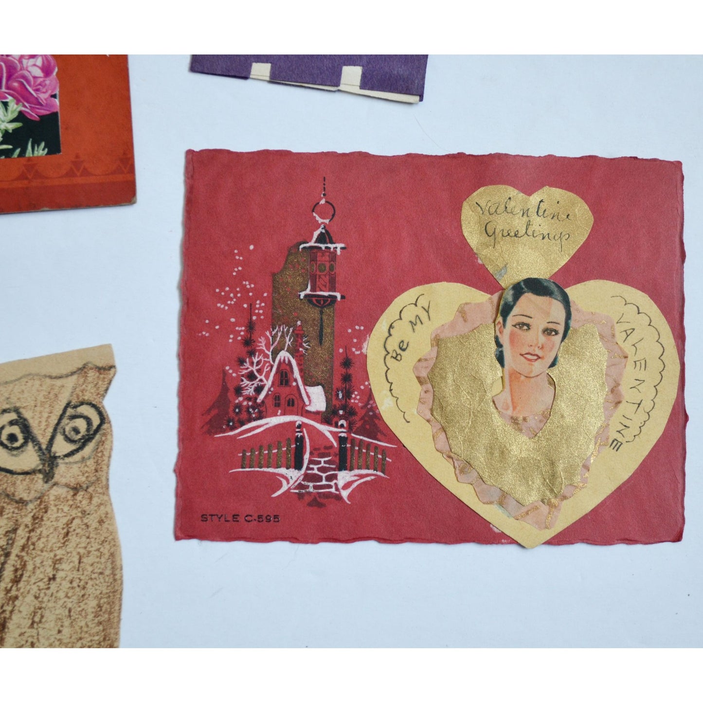 1930s Vintage HANDMADE OOAK Valentine Cards Unique Lot #9