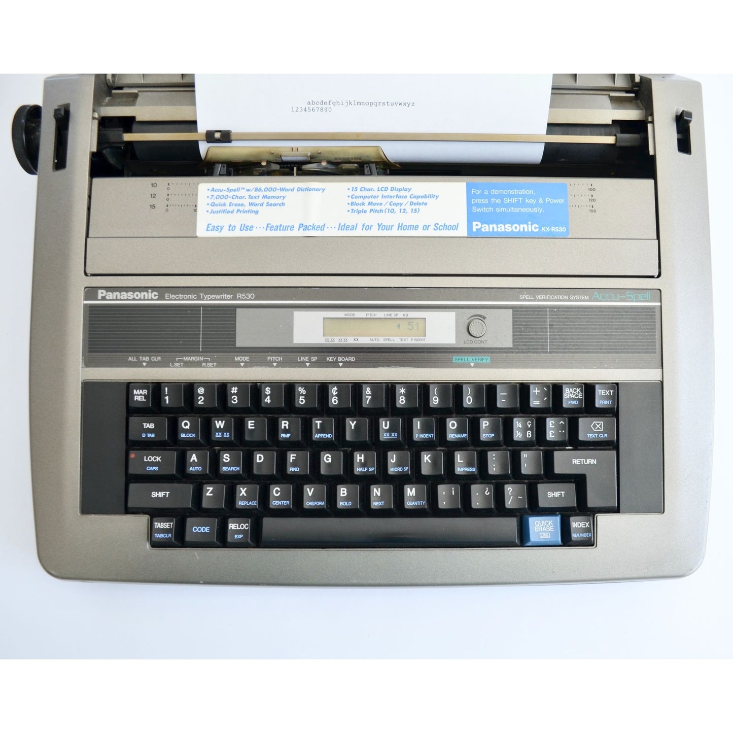 Panasonic KX-R530 Electric Typewriter Tested Working