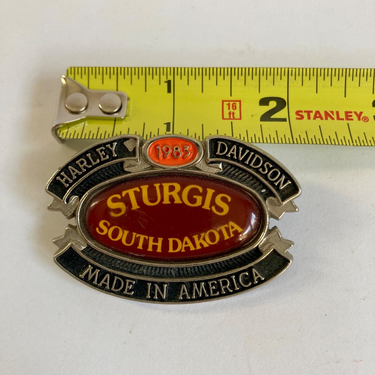 Vintage 1983 Harley Davidson Sturgis South Dakota Pin Motorcycle Vest Hat