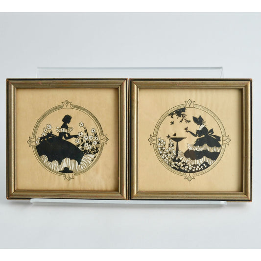 Buzza Company Craftacres Minneapolis MN Reverse Silhouette Prints Framed Lot 2