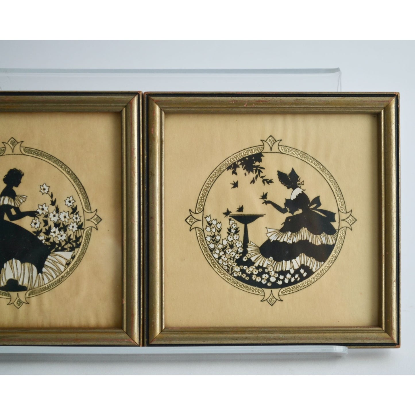 Buzza Company Craftacres Minneapolis MN Reverse Silhouette Prints Framed Lot 2