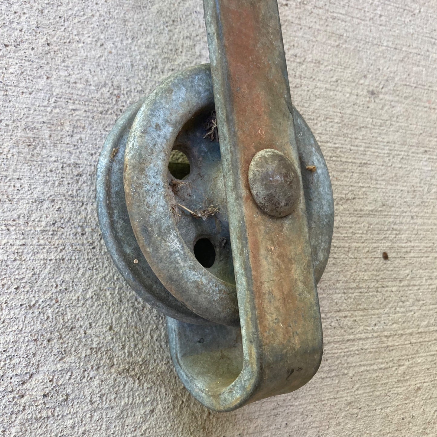 Vintage St John & Co Meat Hook w/ Pulley & Armour Meat Hook Galvanized 59X