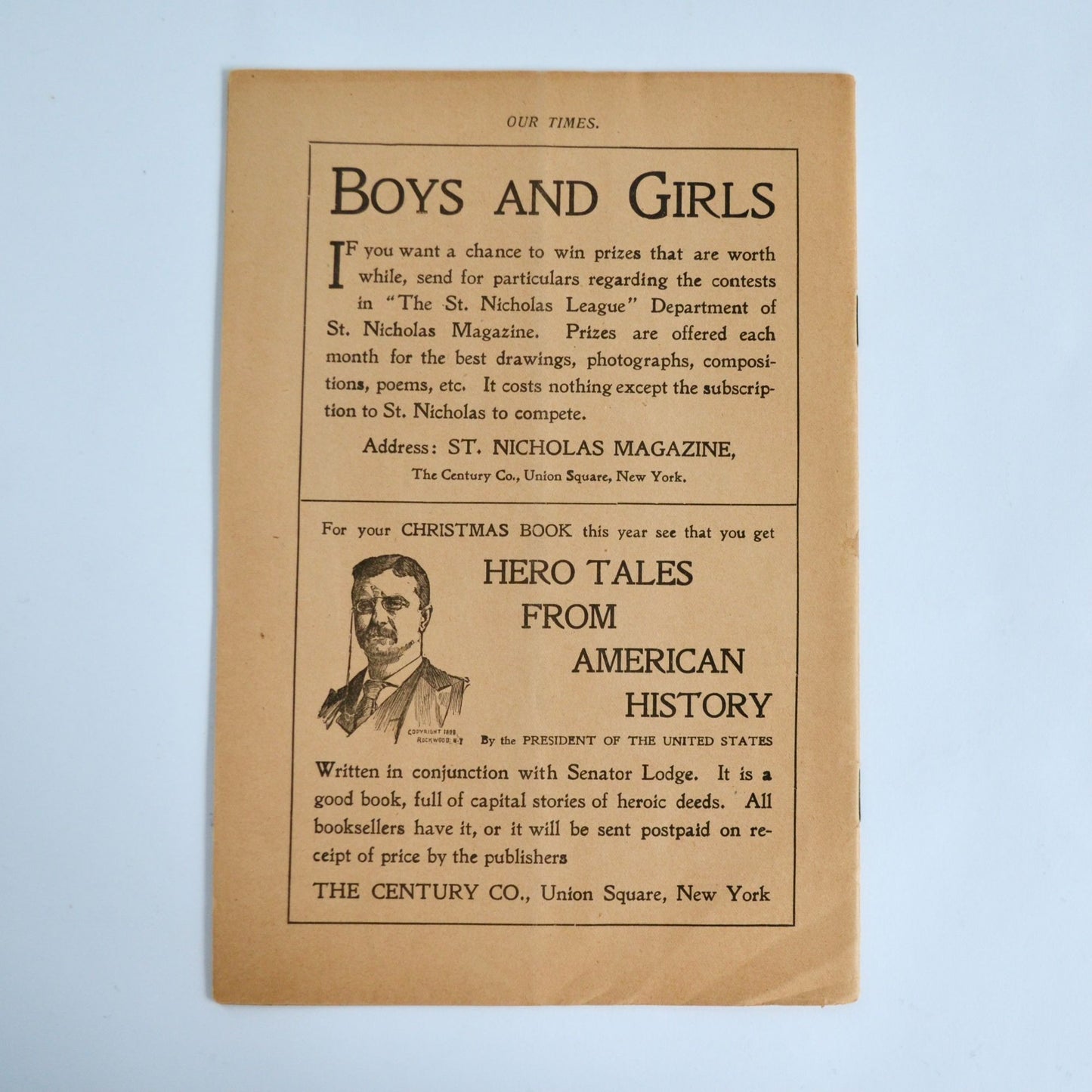 November 15 1901 Our Times Magazine Antique