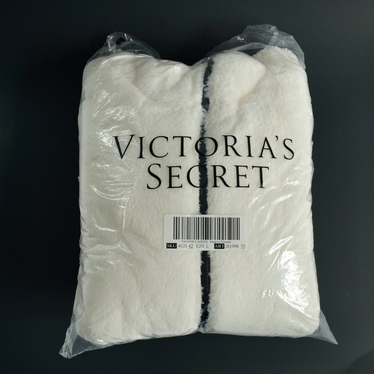 Victoria's Secret Pink Teddy Sherpa Fleece White Jacket Full Zip Large New