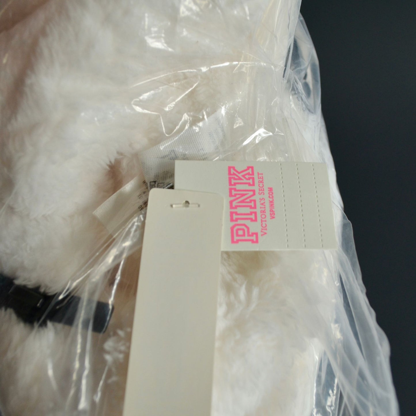 Victoria's Secret Pink Teddy Sherpa Fleece White Jacket Full Zip Large New