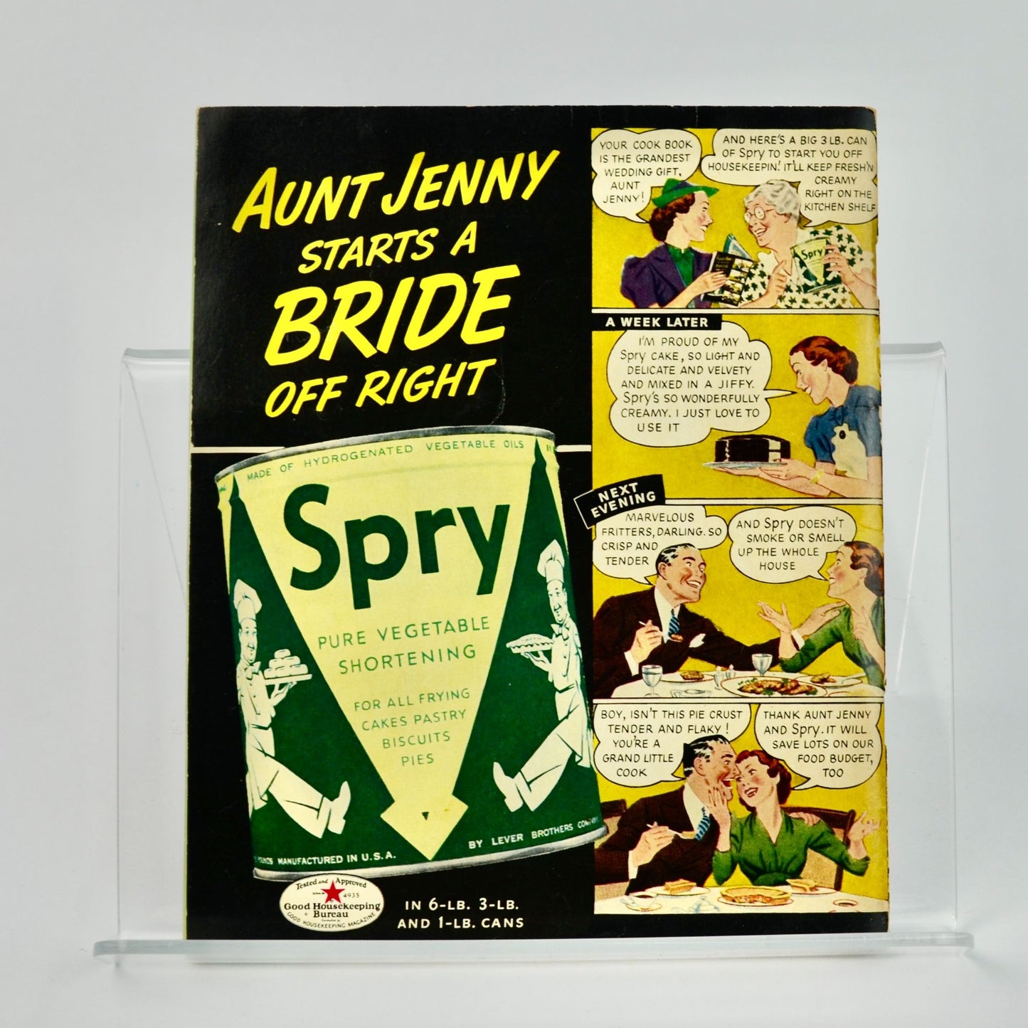 Aunt Jenny's Favorite Recipes Spry Vegetable Oil Shortening Cookbook