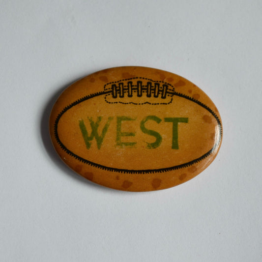 Vintage West Football Pin (missing pin portion) Button