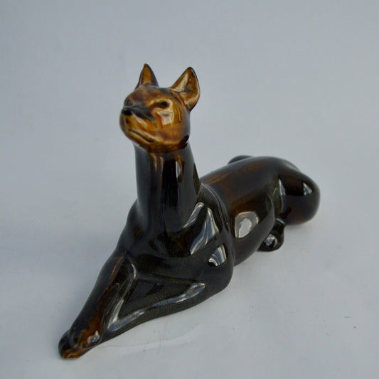 Vintage MCM Doberman Ceramic Figurine Brazil 4166