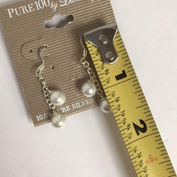 Danecraft 10.0% Pure Silver Pearl Drop Earrings