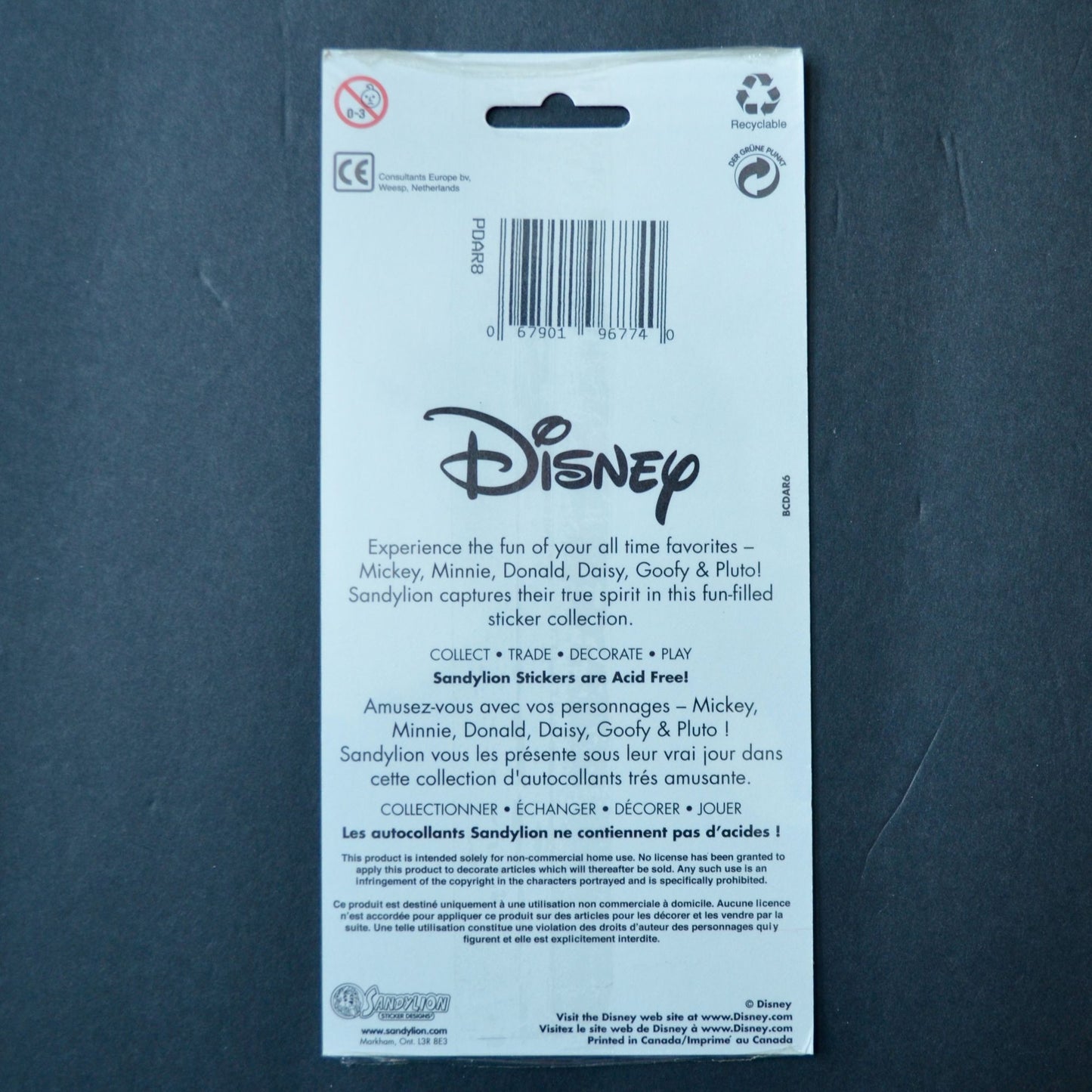 SandyLion Vintage Mickey Mouse Stickers NOS New Sealed