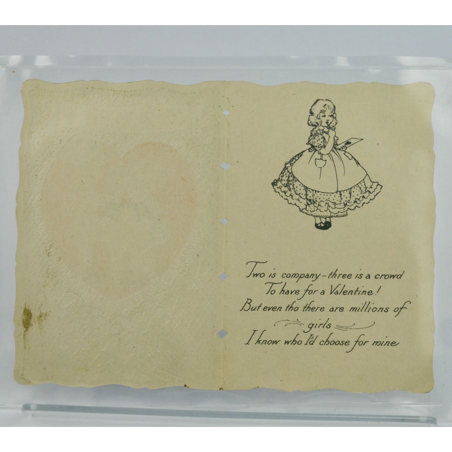 1930s Vintage Valentine Card To My Valentine Boy Two Girls