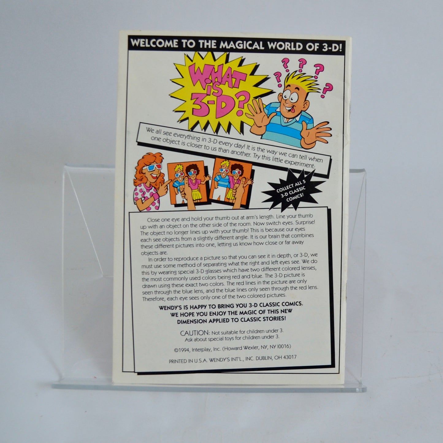 Wendy's 3-D Classic Comics Swiss Family Robinson