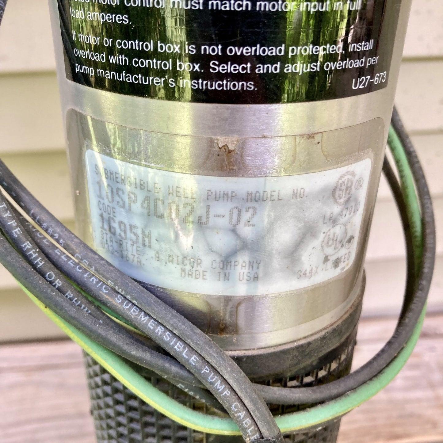 Sta-Rite Submersible Well Pump Signature 2000 Model 10SP4C02J-02