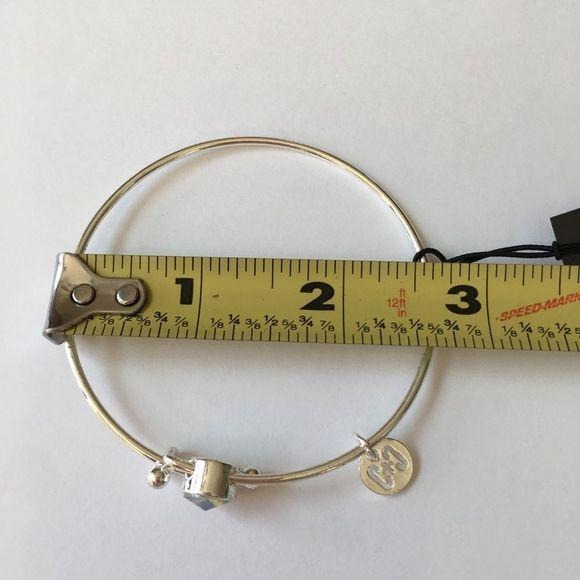 Coco + Carmen Silver Adjustable Bangle Bracelet Blue