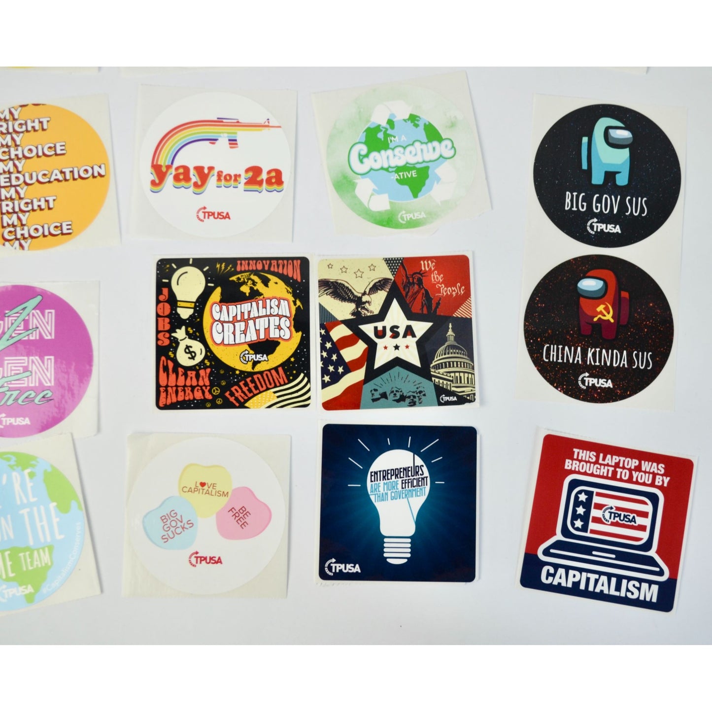 TPUSA Charlie Kirk Stickers Lot of 24 NEW No Duplicates