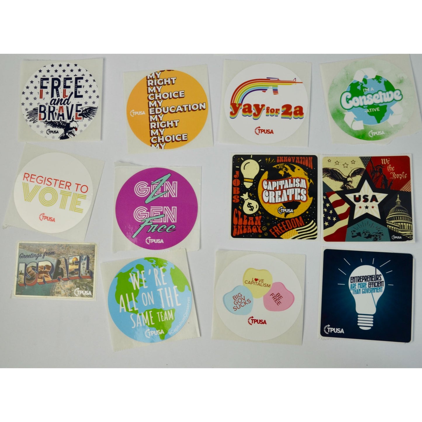 TPUSA Charlie Kirk Stickers Lot of 24 NEW No Duplicates