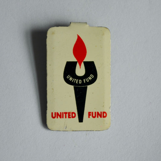 Vintage United Fund Torch Foldover Tab Pin