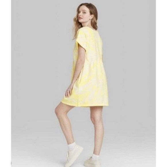NEW Wild Fable Yellow Tie-Dye BabyDoll Dress