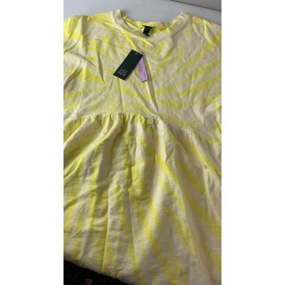 NEW Wild Fable Yellow Tie-Dye BabyDoll Dress