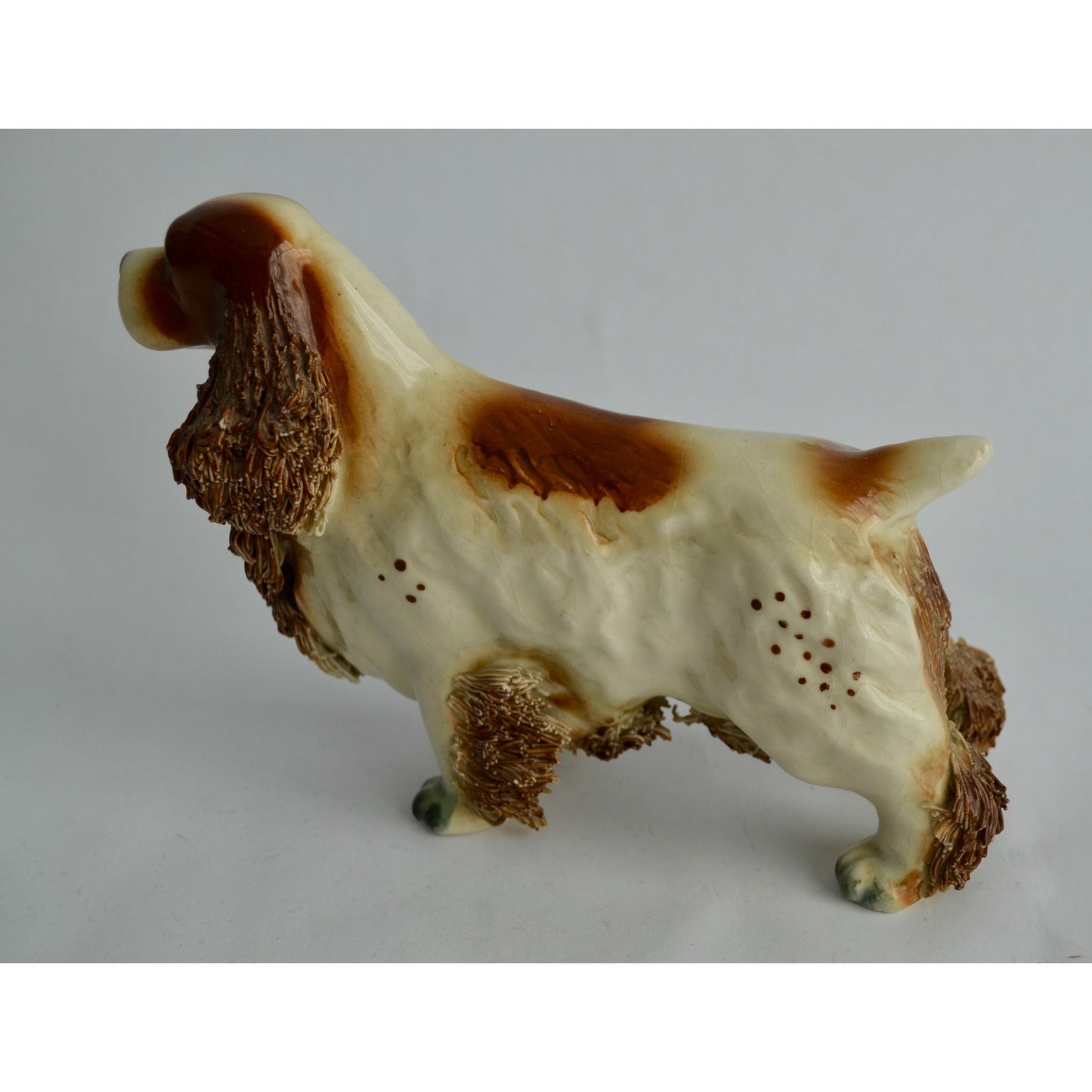 Vintage Springer Spaniel Brown White Spaghetti Porcelain Figurine
